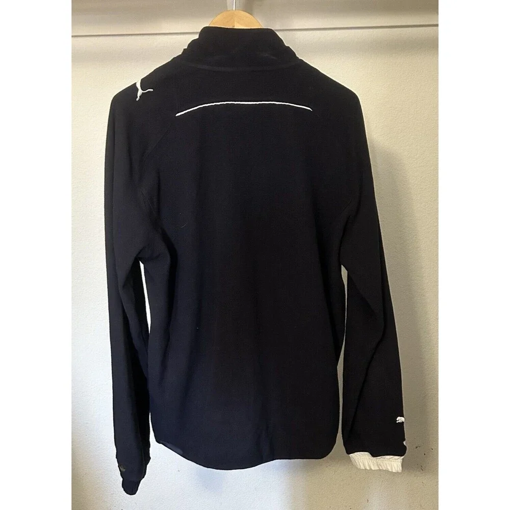 Puma 1/4 Zipper Men's Large Lightweight Sweater Black and white Athleisure
